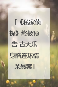 《私家侦探》终极预告 古天乐身陷连环情杀悬案