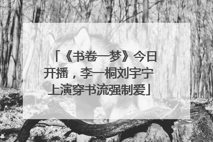 《书卷一梦》今日开播，李一桐刘宇宁上演穿书流强制爱