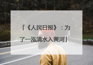 《人民日报》：为了一泓清水入黄河