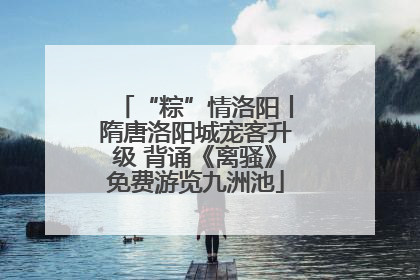 “粽”情洛阳丨隋唐洛阳城宠客升级 背诵《离骚》免费游览九洲池
