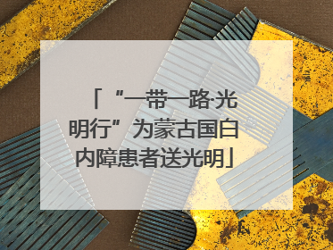 “一带一路·光明行”为蒙古国白内障患者送光明
