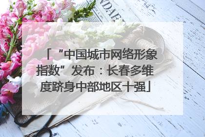 “中国城市网络形象指数”发布：长春多维度跻身中部地区十强