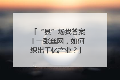 “县”场找答案丨一张丝网，如何织出千亿产业？