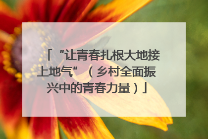 “让青春扎根大地接上地气”（乡村全面振兴中的青春力量）