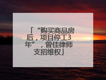 “购买商品房后，项目停工3年”，曾佳律师支招维权