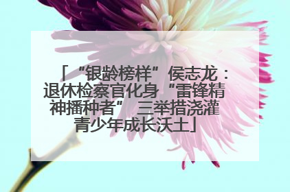 “银龄榜样”侯志龙：退休检察官化身“雷锋精神播种者” 三举措浇灌青少年成长沃土