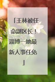 王林被任命副区长！淄博一地最新人事任免
