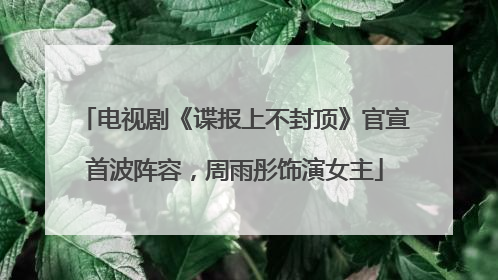 电视剧《谍报上不封顶》官宣首波阵容，周雨彤饰演女主
