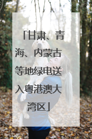 甘肃、青海、内蒙古等地绿电送入粤港澳大湾区
