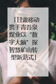 甘肃移动携手青苔泉煤业以“数字大脑”探智慧矿山转型新范式
