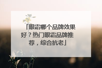 眼霜哪个品牌效果好？热门眼霜品牌推荐，综合抗老