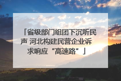 省级部门组团下沉听民声 河北构建民营企业诉求响应“高速路”