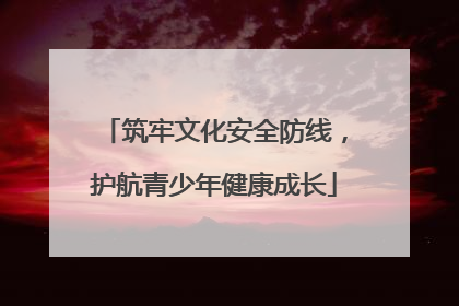 筑牢文化安全防线，护航青少年健康成长