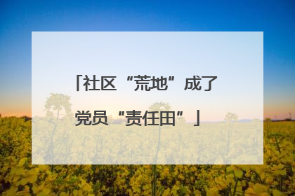 社区“荒地”成了党员“责任田”