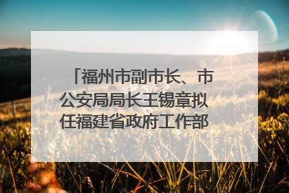 福州市副市长、市公安局局长王锡章拟任福建省政府工作部门正厅长级职务