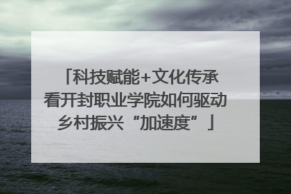 科技赋能+文化传承 看开封职业学院如何驱动乡村振兴“加速度”
