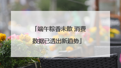 端午粽香未散 消费数据已透出新趋势