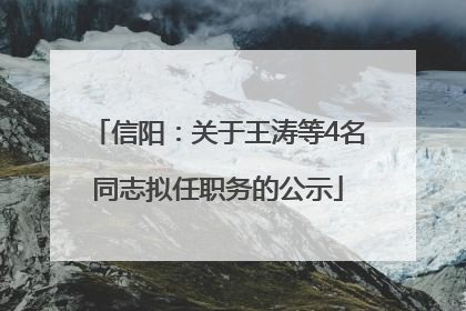 信阳：关于王涛等4名同志拟任职务的公示