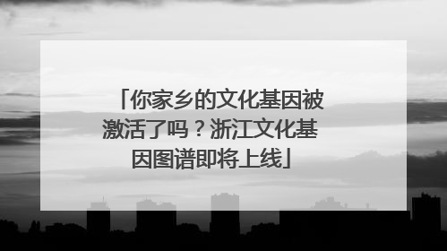 你家乡的文化基因被激活了吗？浙江文化基因图谱即将上线