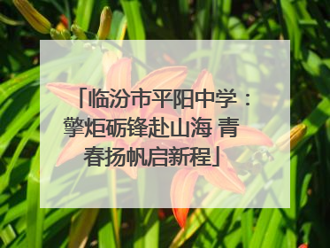 临汾市平阳中学：擎炬砺锋赴山海 青春扬帆启新程