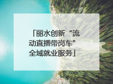 丽水创新“流动直播带岗车”全域就业服务