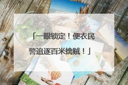 一眼锁定！便衣民警追逐百米擒贼！