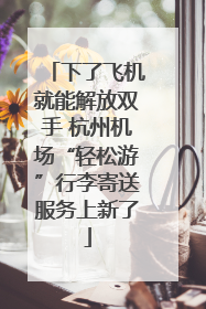 下了飞机就能解放双手 杭州机场“轻松游”行李寄送服务上新了