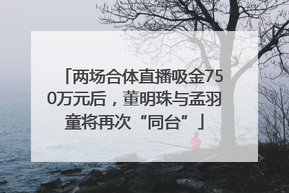 两场合体直播吸金750万元后，董明珠与孟羽童将再次“同台”