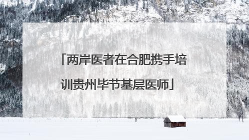 两岸医者在合肥携手培训贵州毕节基层医师