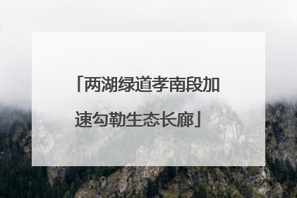 两湖绿道孝南段加速勾勒生态长廊