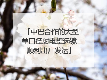 中巴合作的大型单口径射电望远镜顺利出厂发运