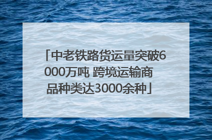 中老铁路货运量突破6000万吨 跨境运输商品种类达3000余种
