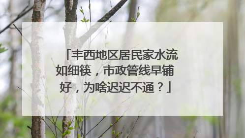 丰西地区居民家水流如细筷，市政管线早铺好，为啥迟迟不通？