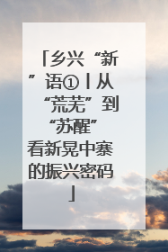 乡兴“新”语①丨从“荒芜”到“苏醒” 看新晃中寨的振兴密码