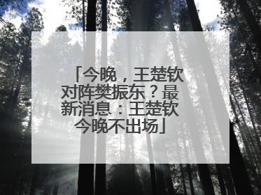 今晚，王楚钦对阵樊振东？最新消息：王楚钦今晚不出场