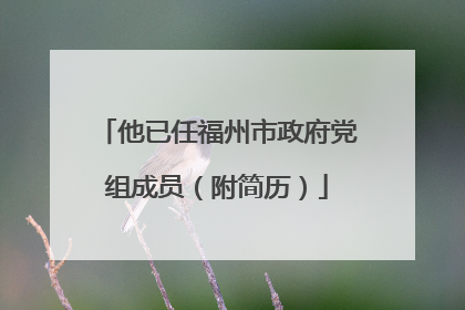 他已任福州市政府党组成员（附简历）