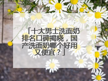 十大男士洗面奶排名口碑揭晓，国产洗面奶哪个好用又便宜？