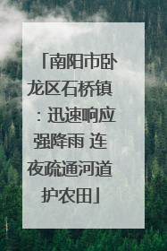 南阳市卧龙区石桥镇：迅速响应强降雨 连夜疏通河道护农田