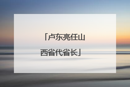 卢东亮任山西省代省长