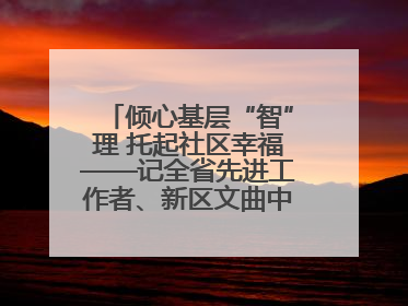 倾心基层“智”理 托起社区幸福——记全省先进工作者、新区文曲中心社区党委书记董世弘