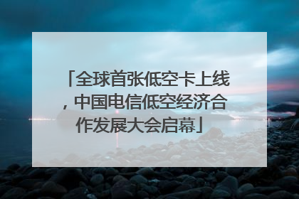 全球首张低空卡上线，中国电信低空经济合作发展大会启幕