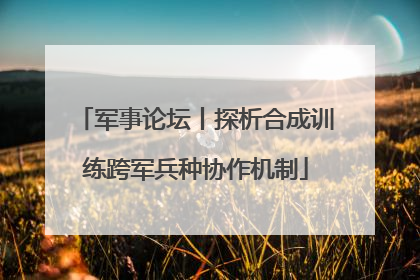 军事论坛丨探析合成训练跨军兵种协作机制