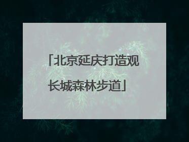 北京延庆打造观长城森林步道