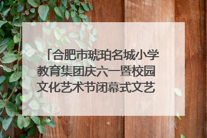 合肥市琥珀名城小学教育集团庆六一暨校园文化艺术节闭幕式文艺汇演圆满举行