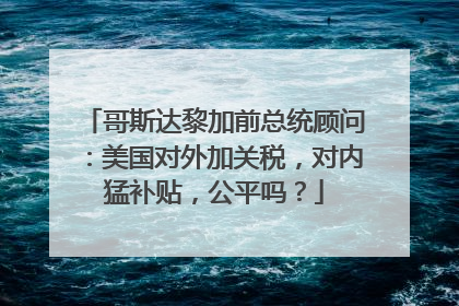 哥斯达黎加前总统顾问：美国对外加关税，对内猛补贴，公平吗？