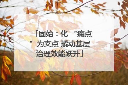 固始：化 “痛点”为支点 撬动基层治理效能跃升