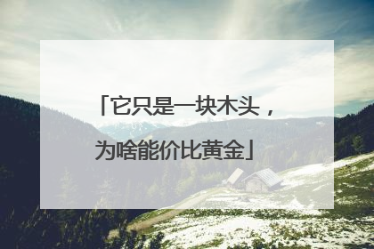 它只是一块木头，为啥能价比黄金