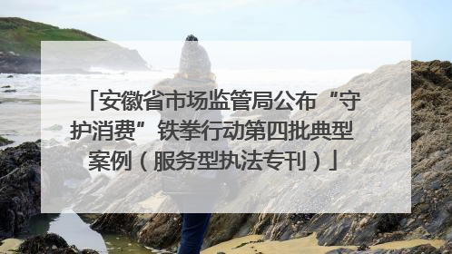 安徽省市场监管局公布“守护消费”铁拳行动第四批典型案例（服务型执法专刊）