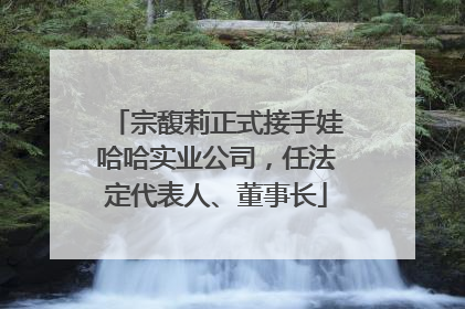 宗馥莉正式接手娃哈哈实业公司，任法定代表人、董事长