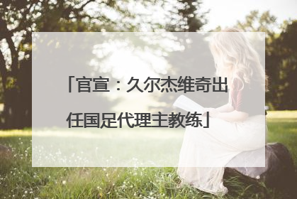 官宣：久尔杰维奇出任国足代理主教练